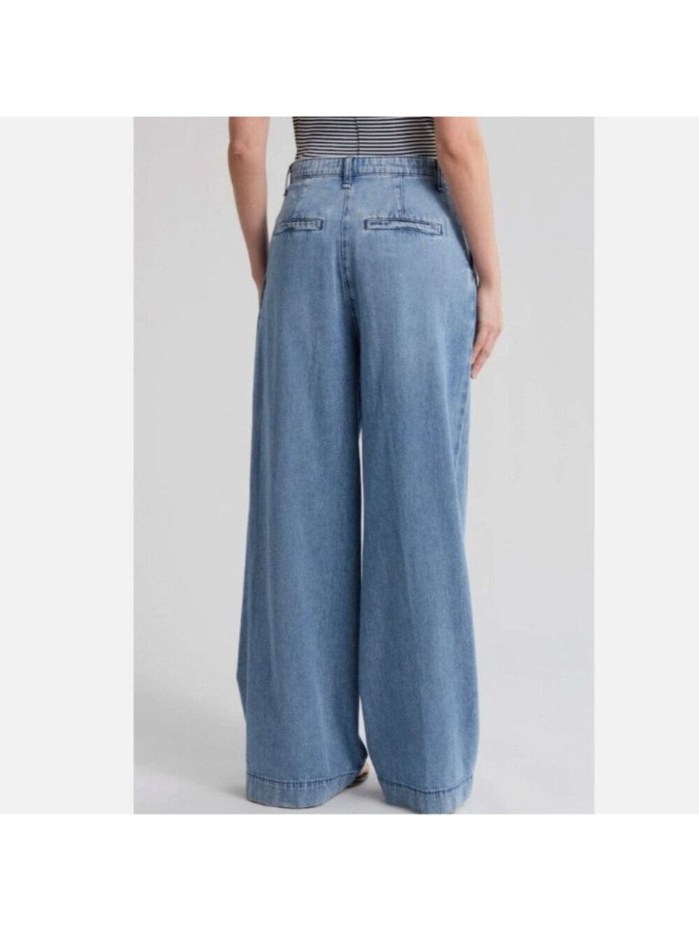 Rag & Bone Aurora Pleated Trouser Wide Leg Jeans in Winwood 27 - Picture 3 of 9
